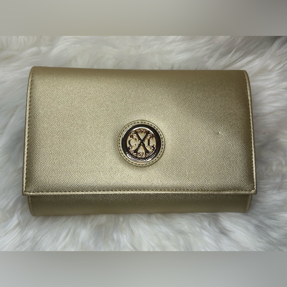 Christian Lacroix Gold Textured Clutch